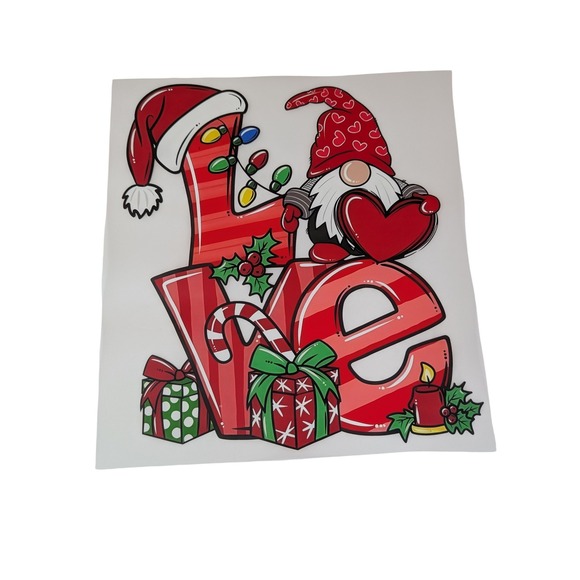 Accessories - DTF Transfers Ready to Press Christmas Gnomes LOVE Holiday - Iron on Transfer